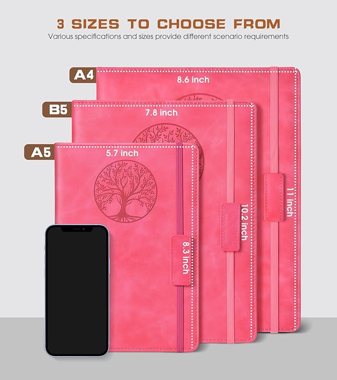 Biuwory Lined Journal Notebook for Women Men, 256 Pages A4 Large Hardcover - Image 2