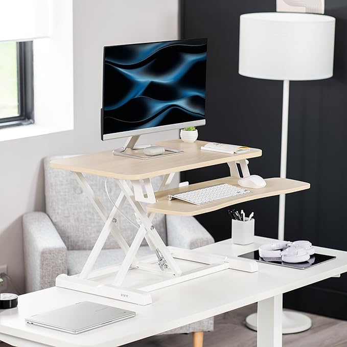 VIVO 28 inch Desk Converter, K Series, Height Adjustable Sit to Stand Riser - Image 2