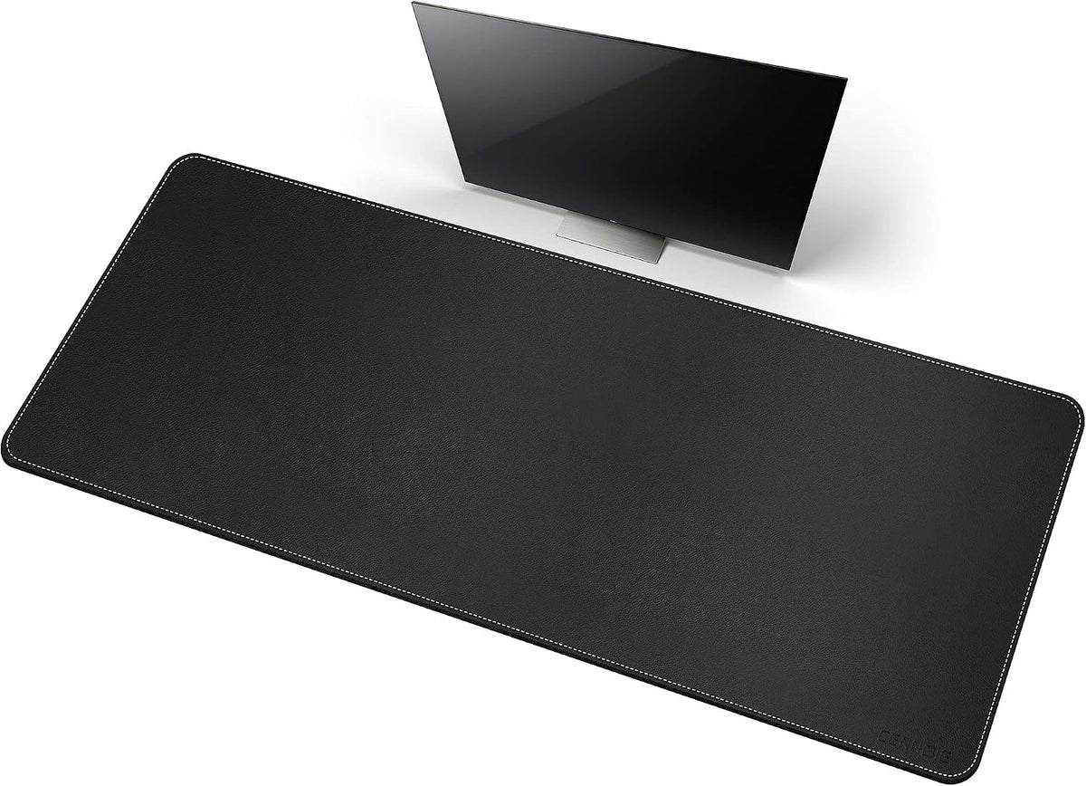 CENNBIE Leather Desk Mat, 66.9" x 23.6" Extra Large Desk Pad Blotter Protector
