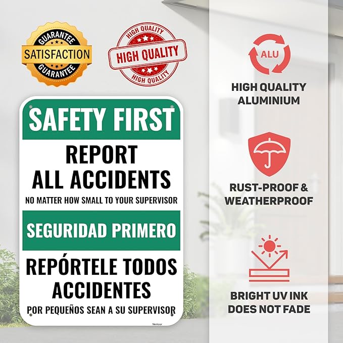 1PC Safety Sign, 14 x 10 Inches - Image 3