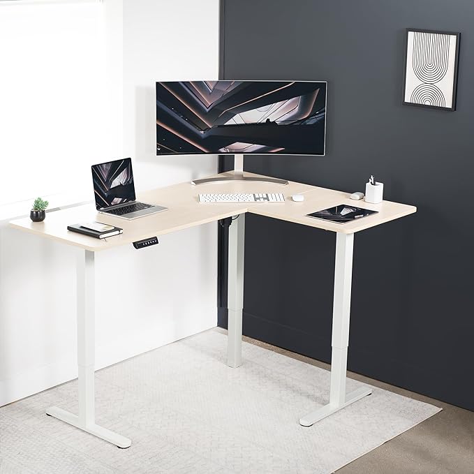 VIVO Electric Corner 63 x 47 inch L-Shaped Standing Desk, Memory Height - Image 8