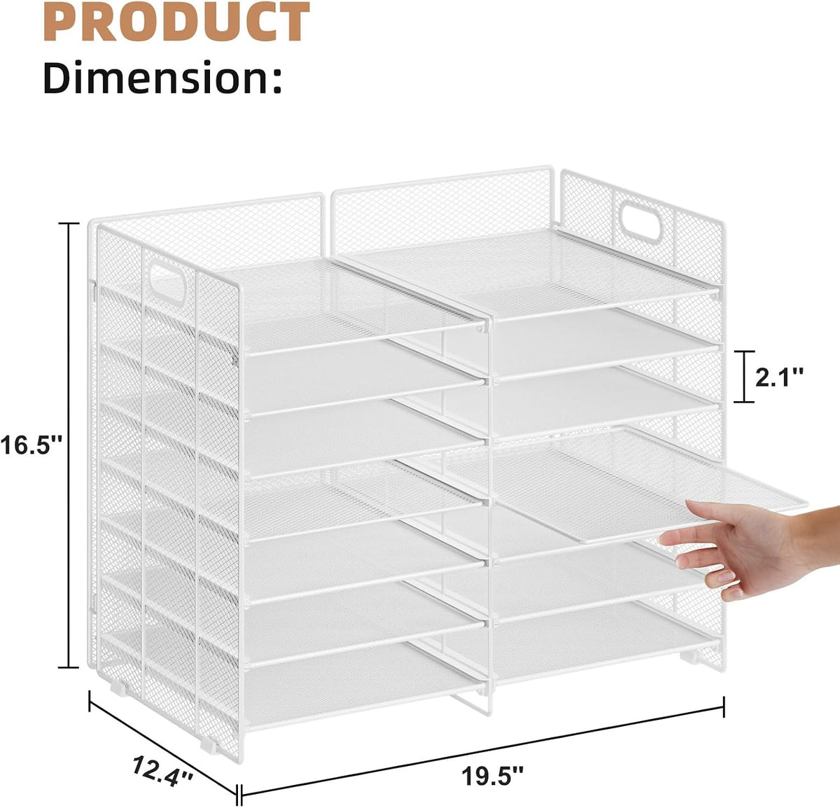 Marbrasse Desktop Literature Organizer, 12 Compartments Mesh Paper Organizer ...