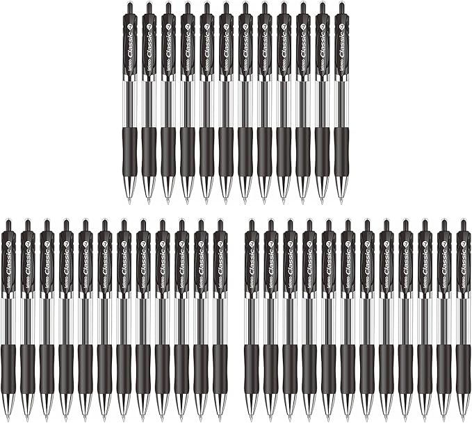 Lekreo Classic Retractable Gel Roller Pens, 0.7mm Fine Point Black Ink - Image 2