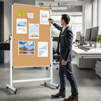 Double-Sided Whiteboard and Corkboard on Wheels, 48 x 32 Inch Magnetic Dry - Image 7