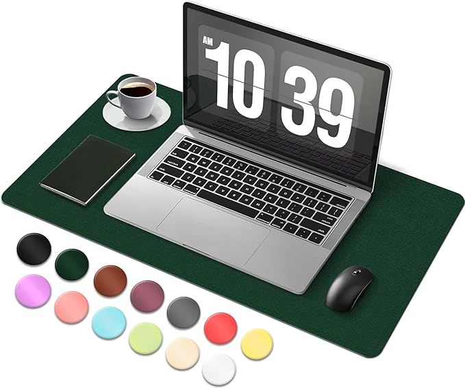 Desk Pad Protector, Leather & Suede Desk Mat, Non-Slip Desk Pad Mat, Large by BLESWIN