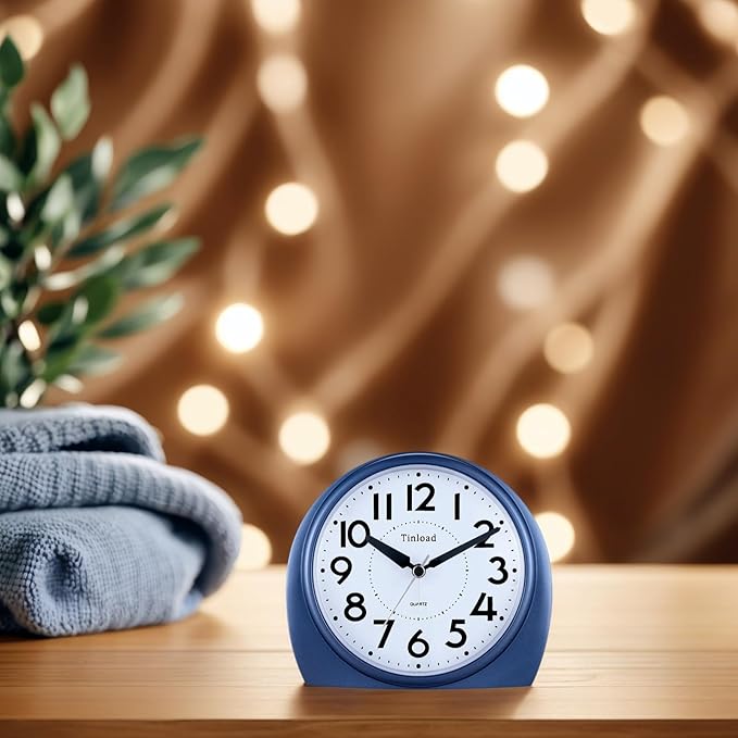 Tinload 5.5" Large Analog Alarm Clock Silent Non Ticking, Gentle Wake, Beep - Image 4