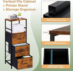 DreamDashio 51" H Tall Mobile File Cabinet, Rolling Printer Stand - Image 5