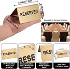 Stainless Steel Reserved Table Sign, 2.36 x 3.94 Inch Tent-Style Signs - Image 2