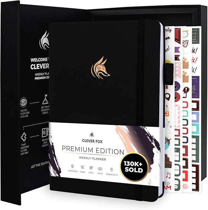 Clever Fox Planner Premium Edition – Undated Luxurious Weekly & Monthly Planner by CleverFox