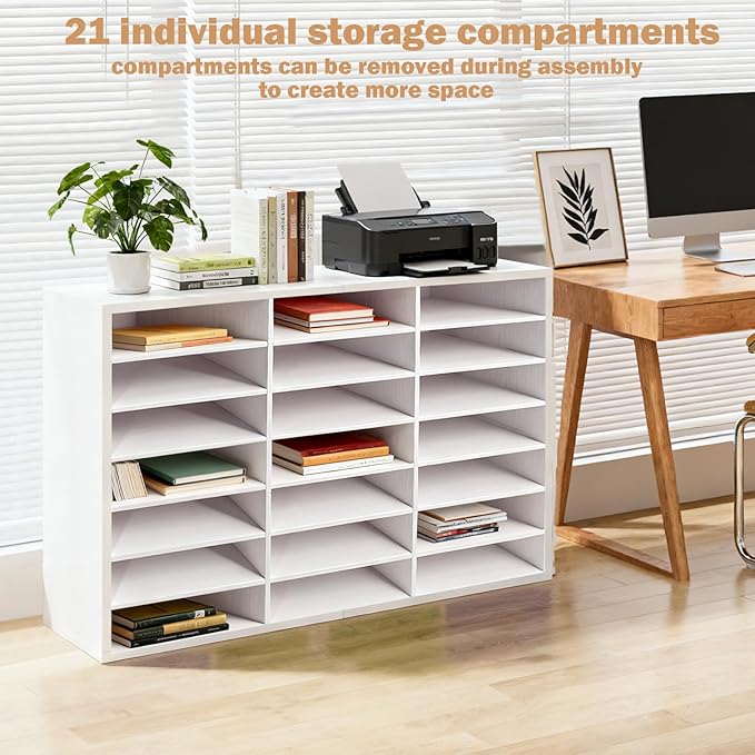 TUSAUW Literature Organizer, 21 Compartments Classroom Mailbox, Desktop File - Image 3