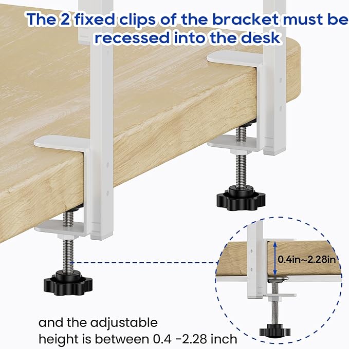 ART-GIFTREE Clamp On Desk Shelf 2-Tier, Wood Shelving Unit - Image 6