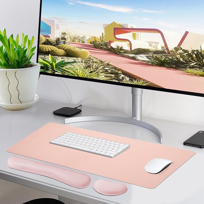 Bloss Large Desk Pad and Keyboard Wrist Rest, Large Mouse Pad + Keyboard - Image 3