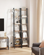 Hzuaneri Ladder Shelf, Bookshelf Bookcase, Freestanding Corner Storage Shelve - Image 5