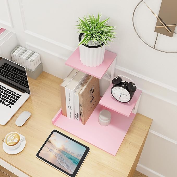 ELITEROO Desktop Shelf, Aesthetic Desk Organizer Table Top Mini Bookshelf - Image 9