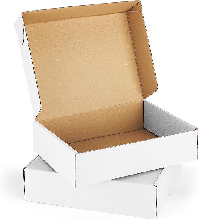 Eupako 12x9x3" White Shipping Boxes Corrugated Box Mailers 20 Pack Cardboard by Eupako