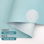 Bloss Light Blue Desk Mat, Large Mouse Pad, Leather Desk Blotter, Waterproof - Image 6