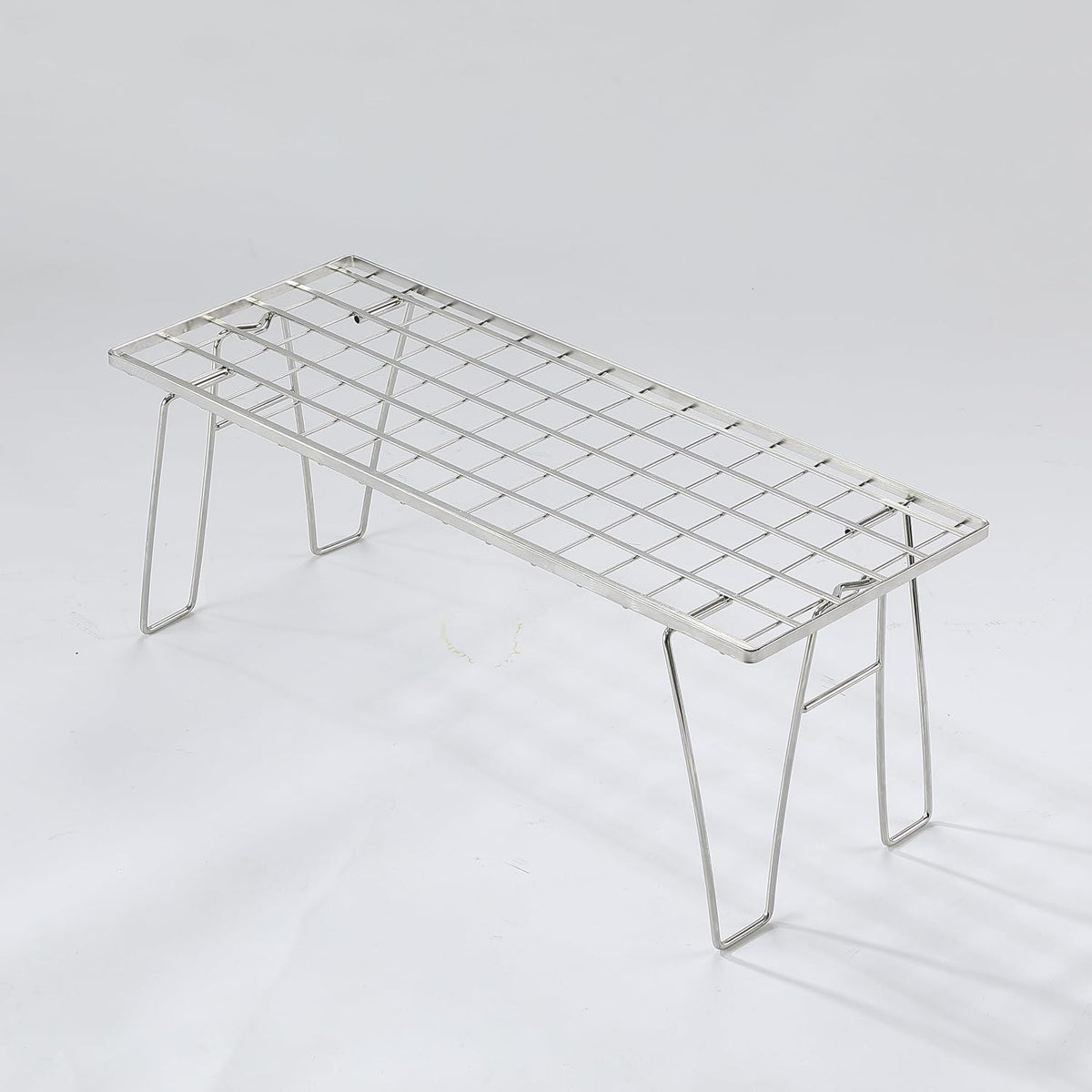 CAMPINGMOON Foldable Mesh Camping Rack Stackable Camp Storage Shelf Fire Pit ...