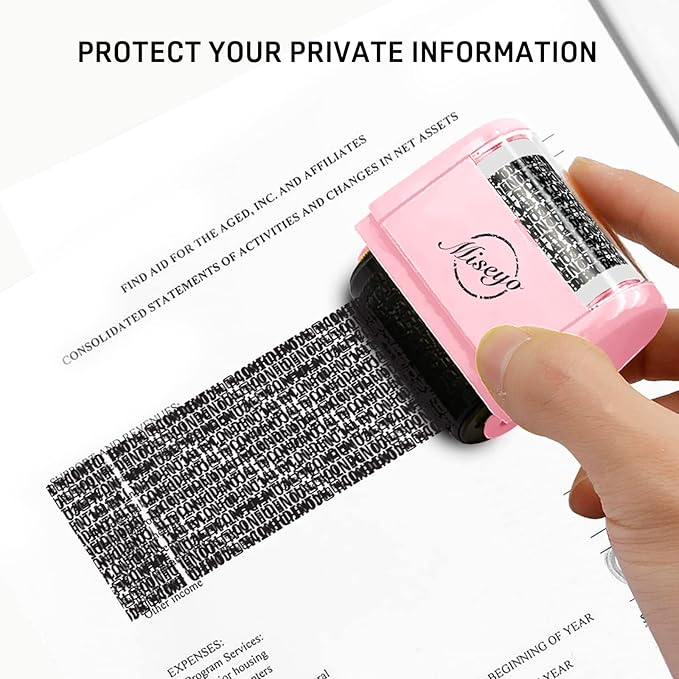 Miseyo Wide Identity Theft Protection Roller Stamp Set - Image 4
