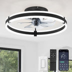 zmishibo low profile 19.7'' ceiling fans with lights, main product view