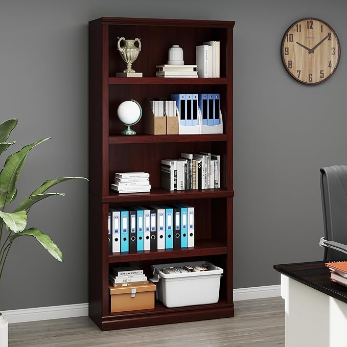 Bevfint Bookshelf, Open Storage 70 Inch Tall 5 Shelf Bookcase, Floor Standing - Image 5