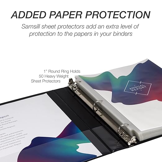 Samsill 1 Inch 3 Ring Binder, Made in USA, Economy Round Ring, 200 Sheet - Image 7