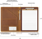Jack&Chris Leather Portfolio, A4 Document Folder Legal Pad Padfolio, - Image 3