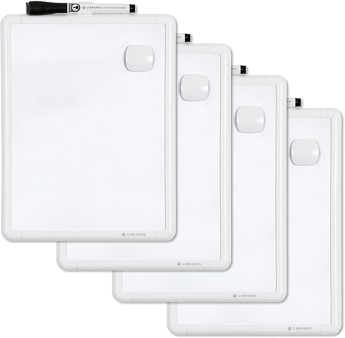 U Brands Contempo Magnetic Dry Erase Board White Board Bundle, 8.5” x 11” by UBrands
