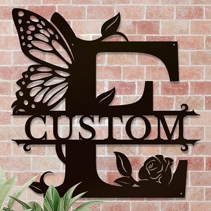 Personalized Custom Letter Name metal Signs, Custom Black Letter Monogram Wall - Image 4