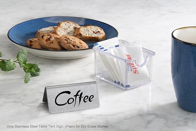 New Star Foodservice Stainless Steel Table Tent Sign, 3-Inch by 1-1/2-Inch) - Image 4