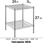 Regal Altair 24" Deep x 24" Wide x 27" Height Wire Shelving Kit | 2-Tier | NSF - Image 3