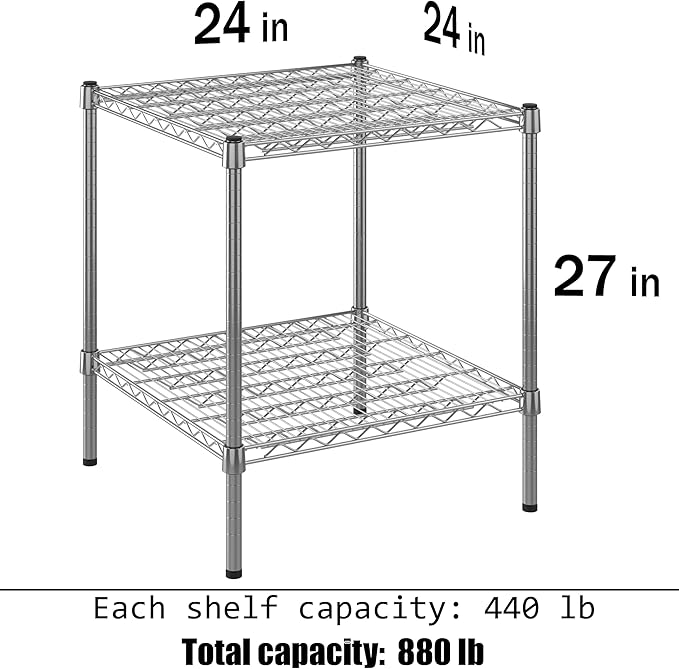 Regal Altair 24" Deep x 24" Wide x 27" Height Wire Shelving Kit | 2-Tier | NSF - Image 3