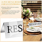 Aemygo 24 Pcs Metal Reserved Table Signs, Double Sided Tent Guest Reservation - Image 5