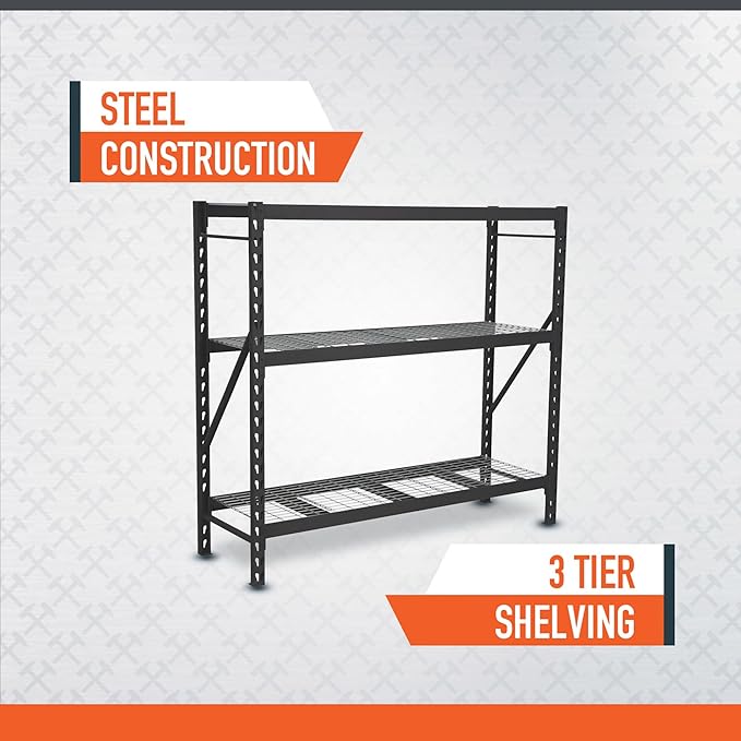 Ironton Industrial Shelving Rack, 3 Storage Shelves Steel Construction 3-Tier - Image 3