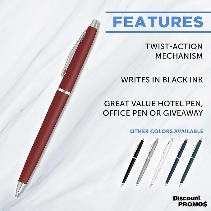 DISCOUNT PROMOS Langham Ballpoint Pens Set of 10, Bulk Pack - Image 2