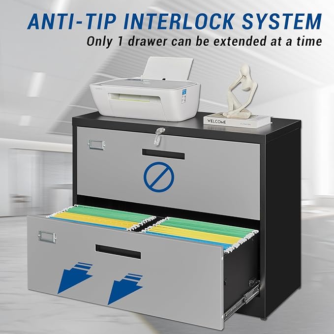 Fesbos 2 Drawer Lateral File Cabinet - Image 3