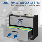 Fesbos 2 Drawer Lateral File Cabinet - Image 3