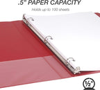 Samsill Durable .5 Inch Binder, Made in the USA, Round Ring Customizable Clear - Image 4