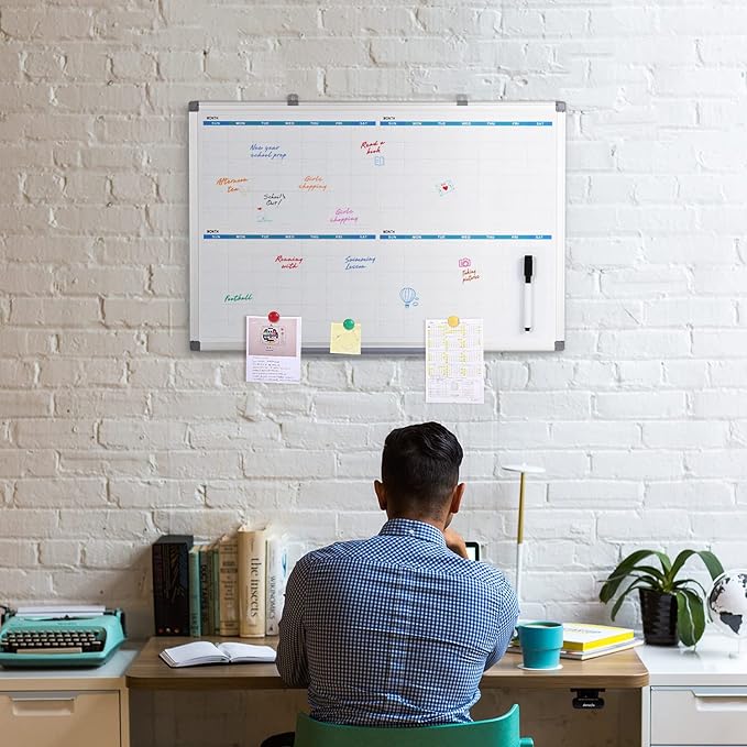 MAKELLO Large Magnetic Dry Erase Calendar Whiteboard Quarterly 36" x 24" - Image 7