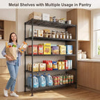 REIBII 45.8“W Metal Shelving Storage Shelves, 5-Tier Wire Shelving Unit - Image 4