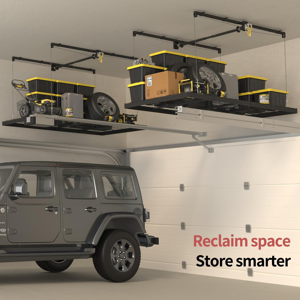 garage ceiling storage racks – 4x8 ft overhead, package contents