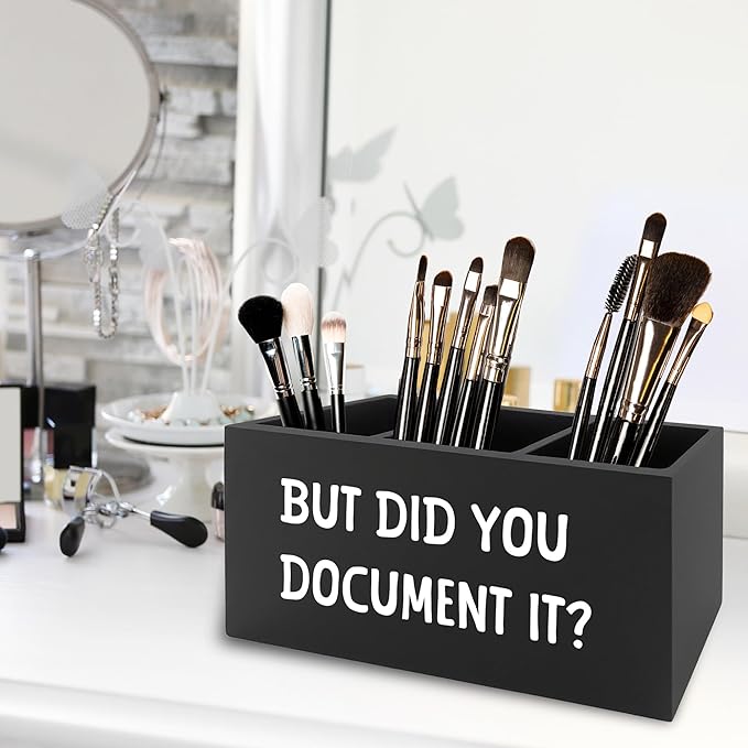 XPH Funny But Did You Document It Black Pen Pencil Holder Organizer - Image 4