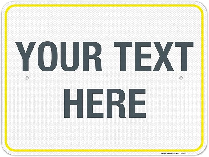 Personalized Custom Customize for Office, Delivery Yellow Sign, 18x24 Inches by SigoSigns