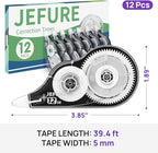 JEFURE 12 Pcs Correction Tape, 39.37 Ft White Wrong Out Tear-Resistant Bulk - Image 2