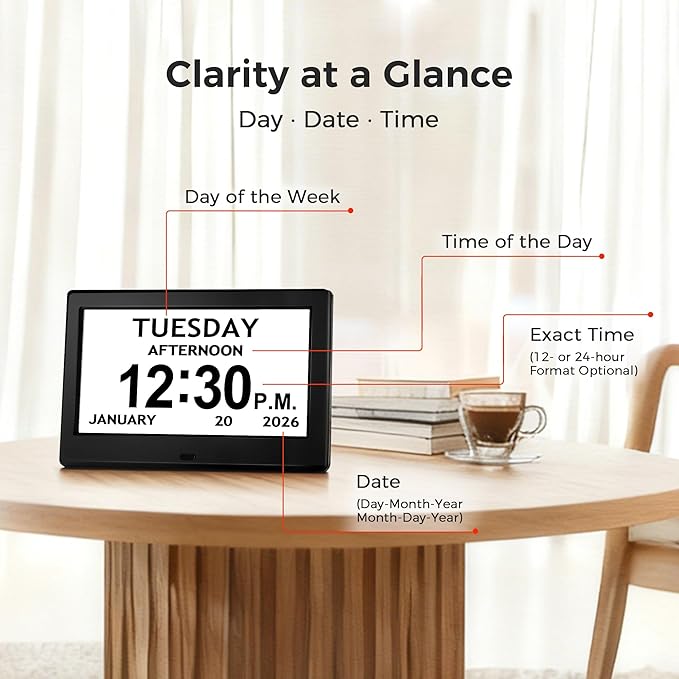 7'' Digital Clock, Dementia Clock - Image 7