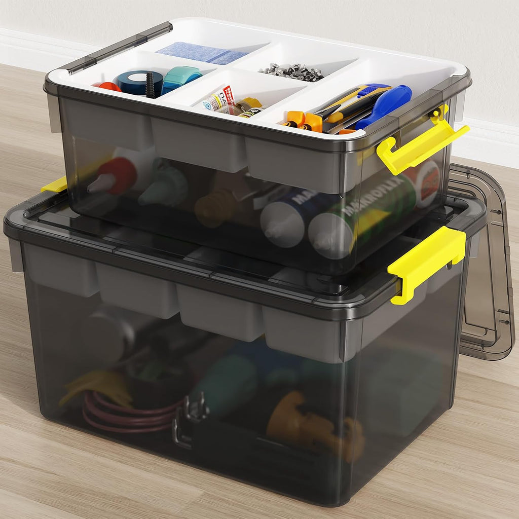 20&40qt stackable storage bins with lids trays craft, main product view
