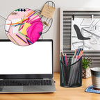 Delifox 2 Pack Pen Holder Mesh Round Pencil Holder Desktop Organizer 3 - Image 5