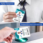 100 Pcs Clear Vertical Badge Id Card and 100 Pcs Lanyard, Reusable Lanyards - Image 5