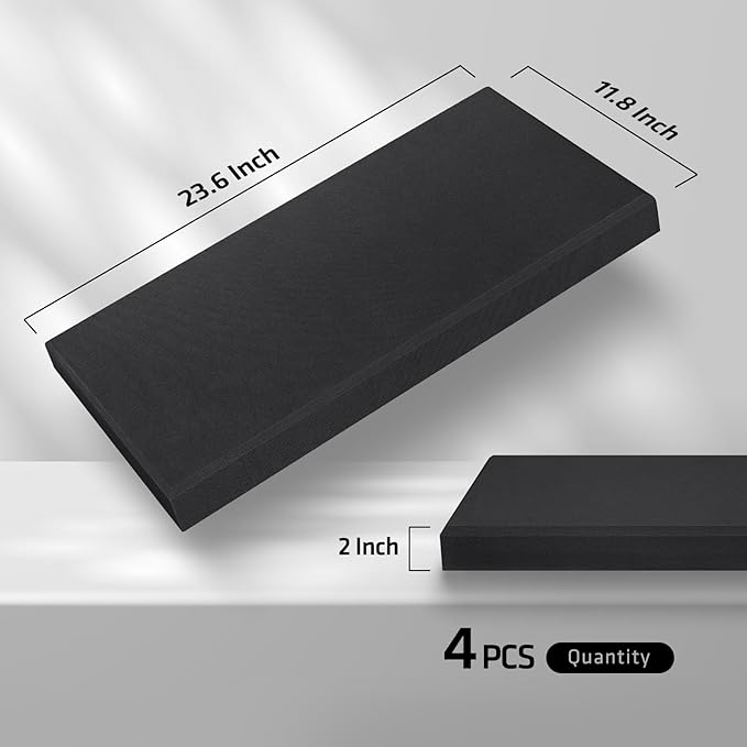 UMIACOUSTICS 4 PCS Acoustic Panels, 2“ Thick 23.6" x 11.8" Fiberglass Sound - Image 2