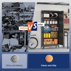 yizosh metal garage storage cabinet with 2 doors, front angle view