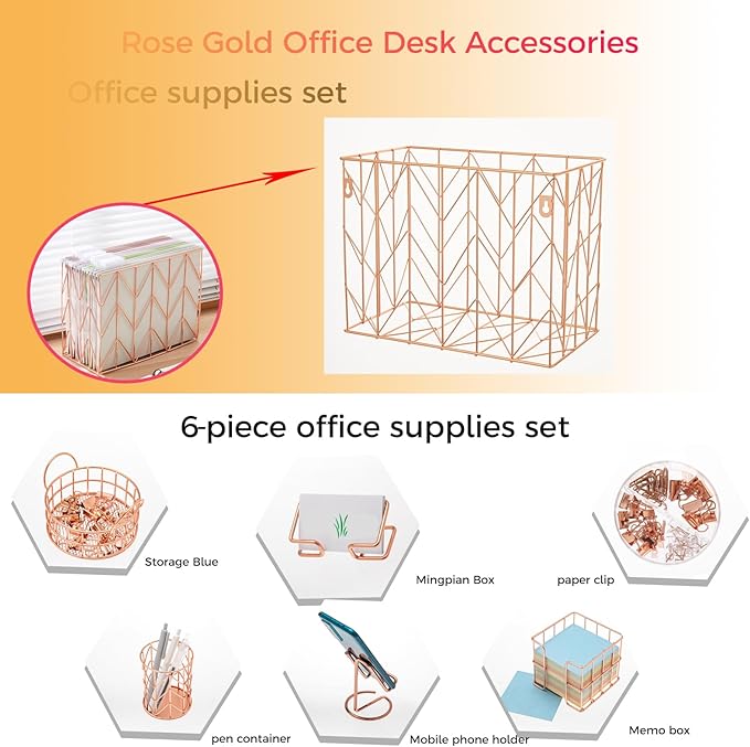 Fei Bi Hanging Rose Gold File Organizer, equipped - Image 3